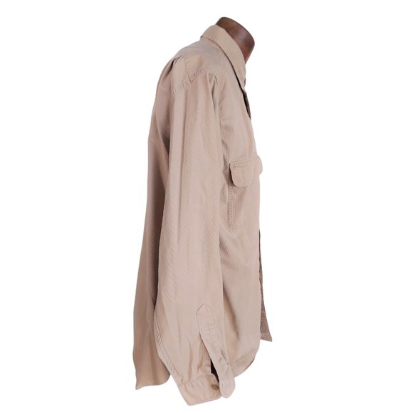 VTG ABERCROMBIE & FITCH Men's Tan Fine Wale Corduroy Safari Shirt Size Medium - Picture 6 of 11